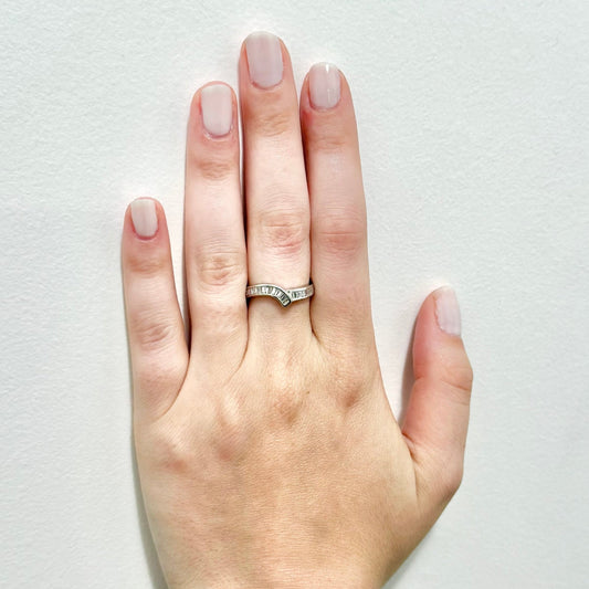 14 Karat White Gold 0.40 Carat Baguette Diamond Band Ring - WeilJewelry