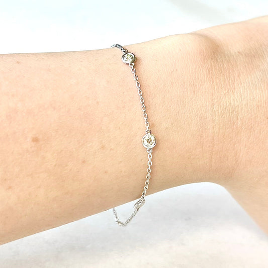 14 Karat White Gold 0.50 Carat Diamond By The Yard Bracelet - WeilJewelry