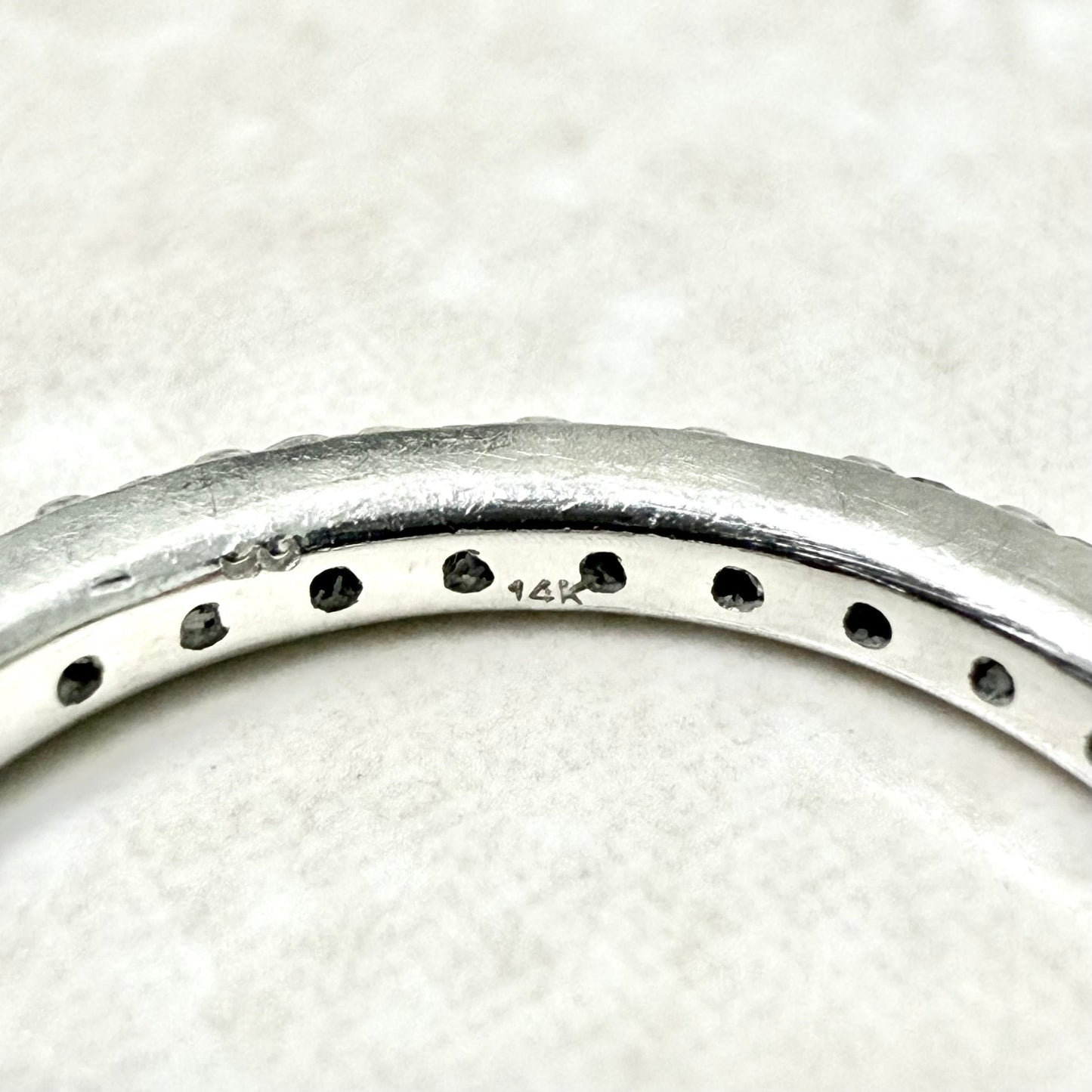 14 Karat White Gold 0.65 Carat Natural Diamond Eternity Band Ring - WeilJewelry