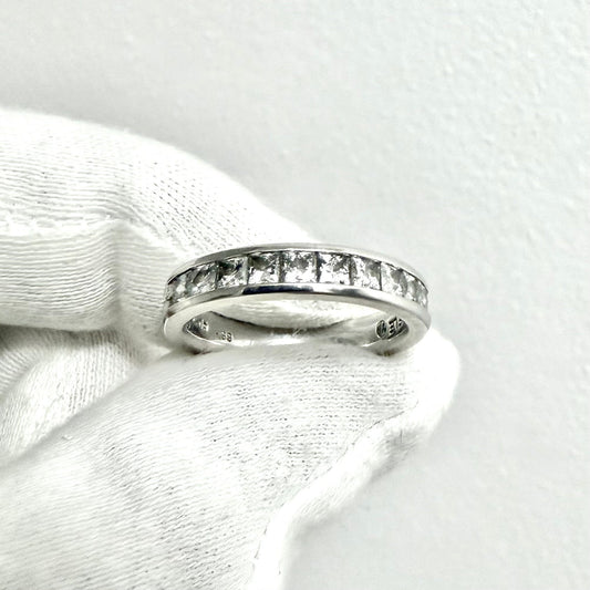 14 Karat White Gold 1 Carat Princess Cut Diamond Half Eternity Ring by THE LEO - WeilJewelry