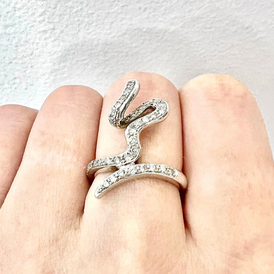 14 Karat White Gold Artistic Diamond Statement Ring - WeilJewelry