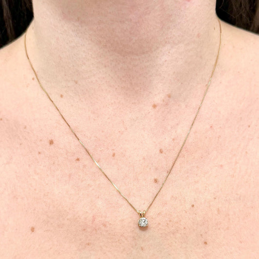 14 Karat Yellow Gold 0.50 Carat Diamond Solitaire Necklace - WeilJewelry