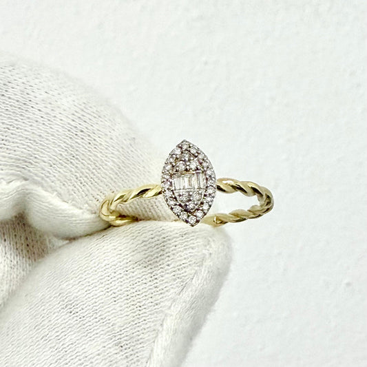 14 Karat Yellow Gold Cluster Diamond Ring - WeilJewelry