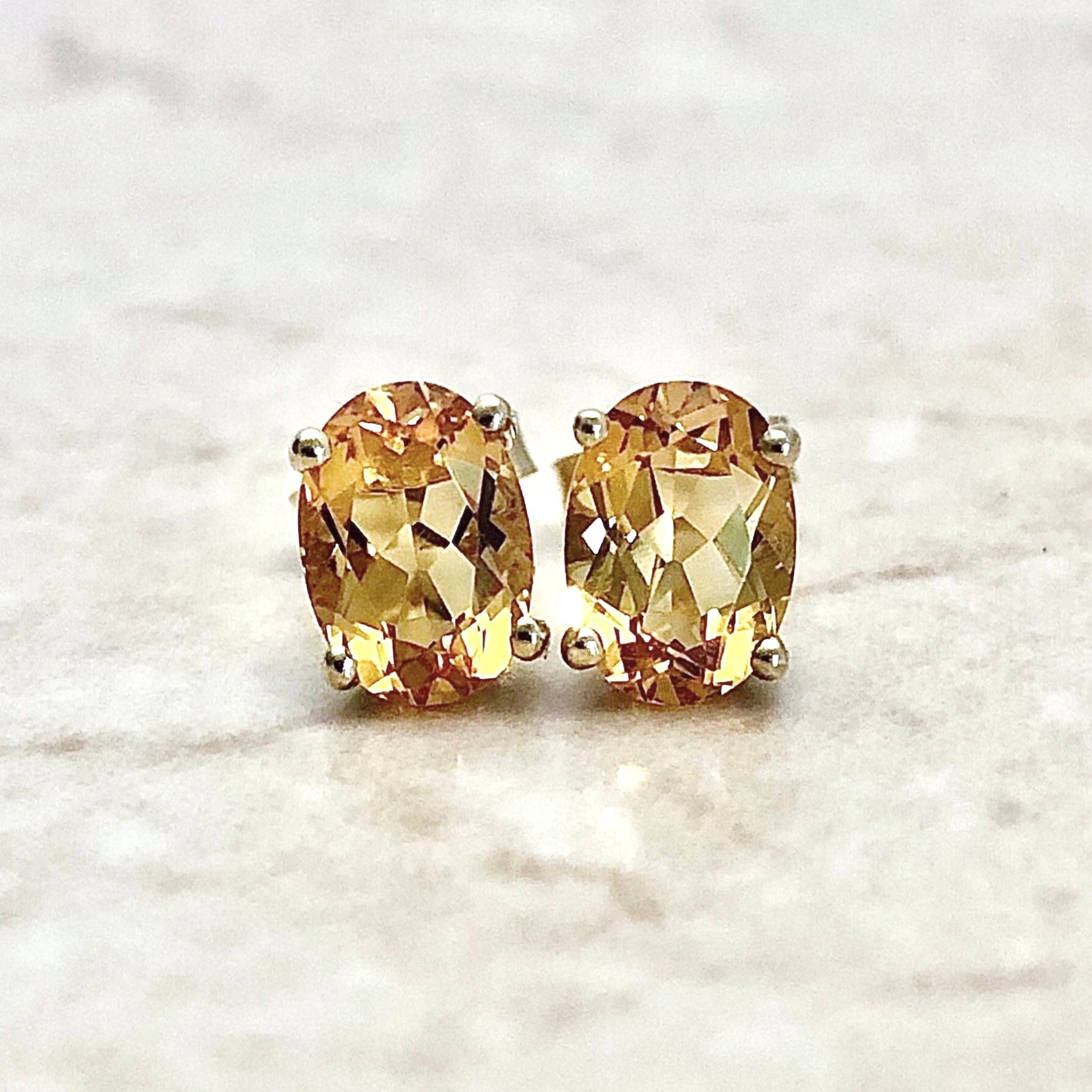 Gold Citrine Stud Earrings, 2024 14K Yellow Gold Genuine Citrine 5x5mm Stud Earrings, November Birthstone