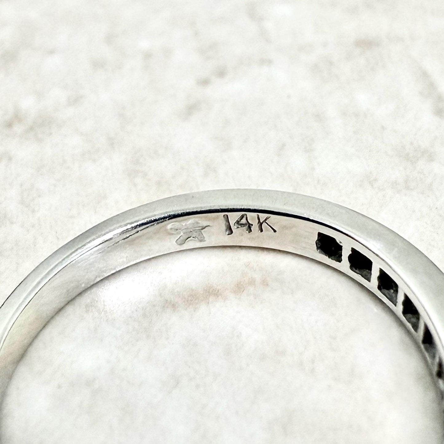 14K White Gold Channel - Set 0.15 Carat Natural Diamond Band Ring - WeilJewelry