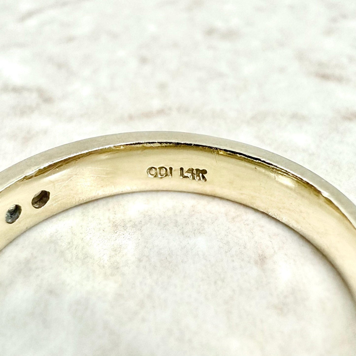 14K Yellow Gold Channel - Set 0.18 Carat Natural Diamond Band Ring - WeilJewelry