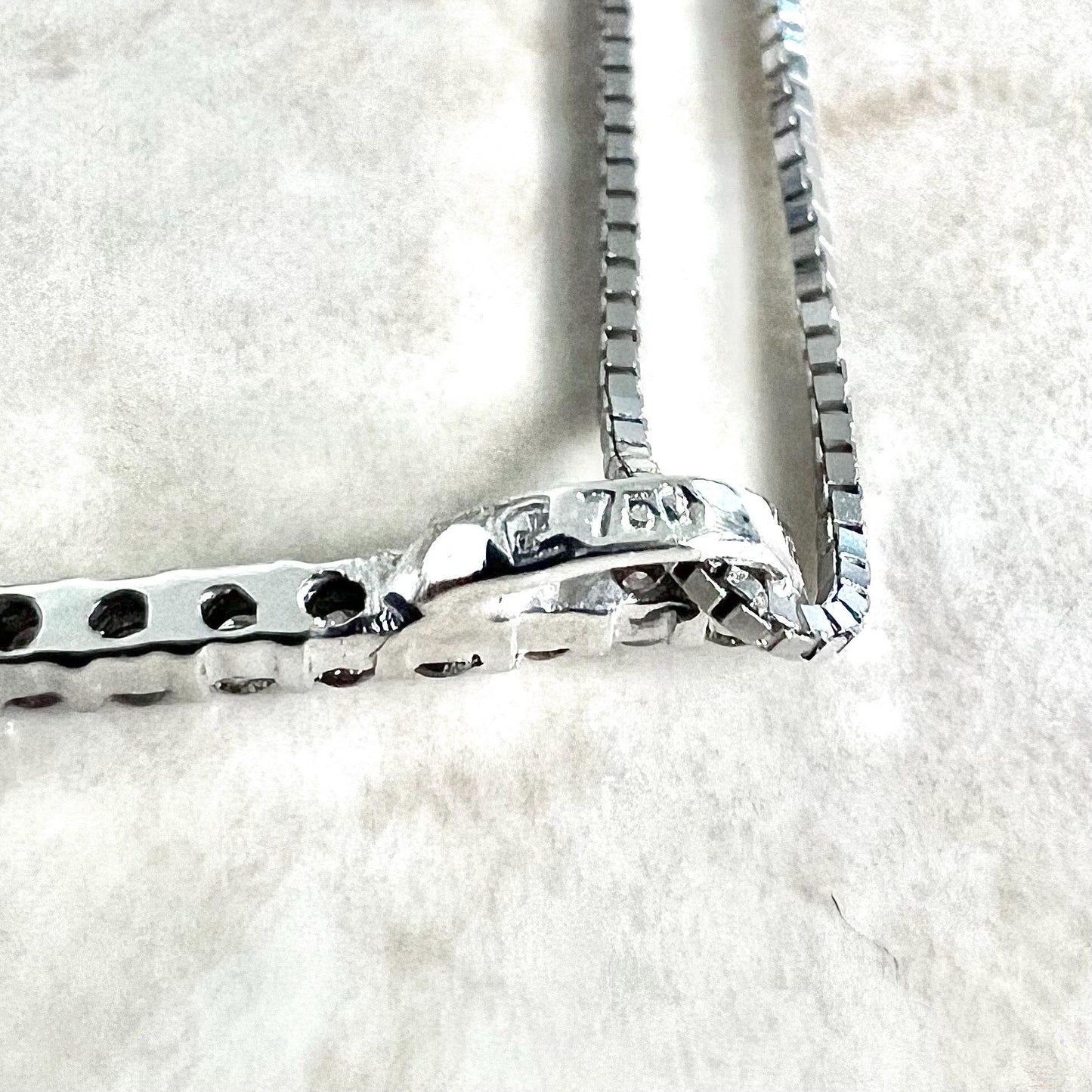 18 Karat White Gold Diamond Bar Lariat Necklace - WeilJewelry