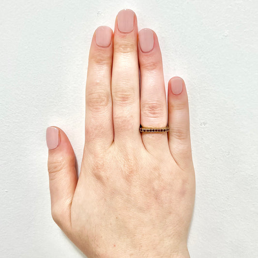 Rare Vintage 1960’s 18 Karat Yellow Gold Natural Ruby Band Ring - WeilJewelry