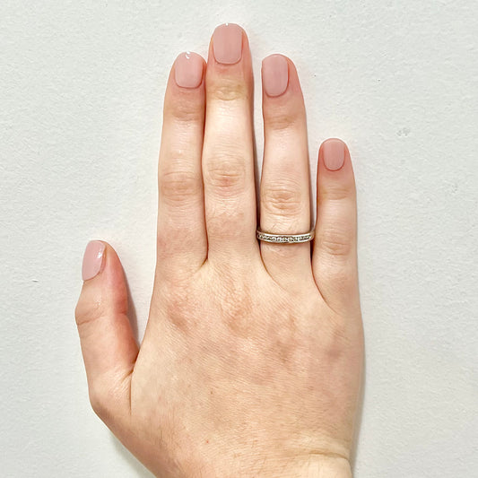 14 Karat White Gold Channel - Set 0.15 Carat Diamond Half Eternity Band Ring - WeilJewelry