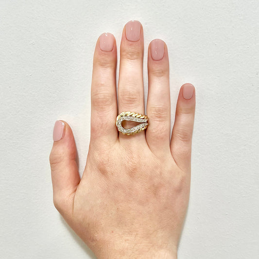 CLEARANCE 40% OFF - Fine Vintage 14 Karat Gold 0.40 Carat Diamond Cocktail Ring - WeilJewelry