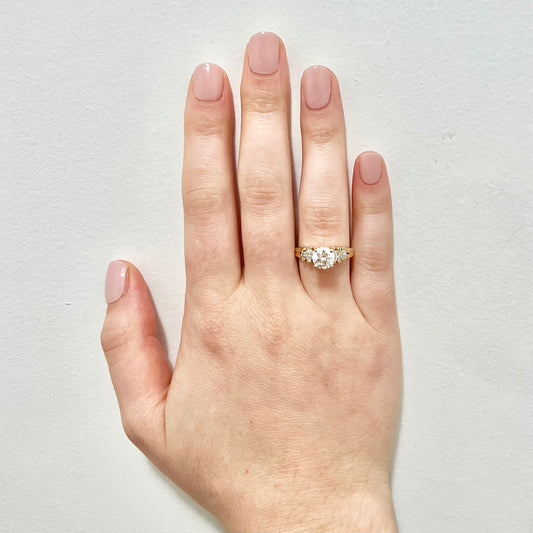 Vintage 14 Karat Yellow Gold 2 Carat Diamond Engagement Ring - WeilJewelry