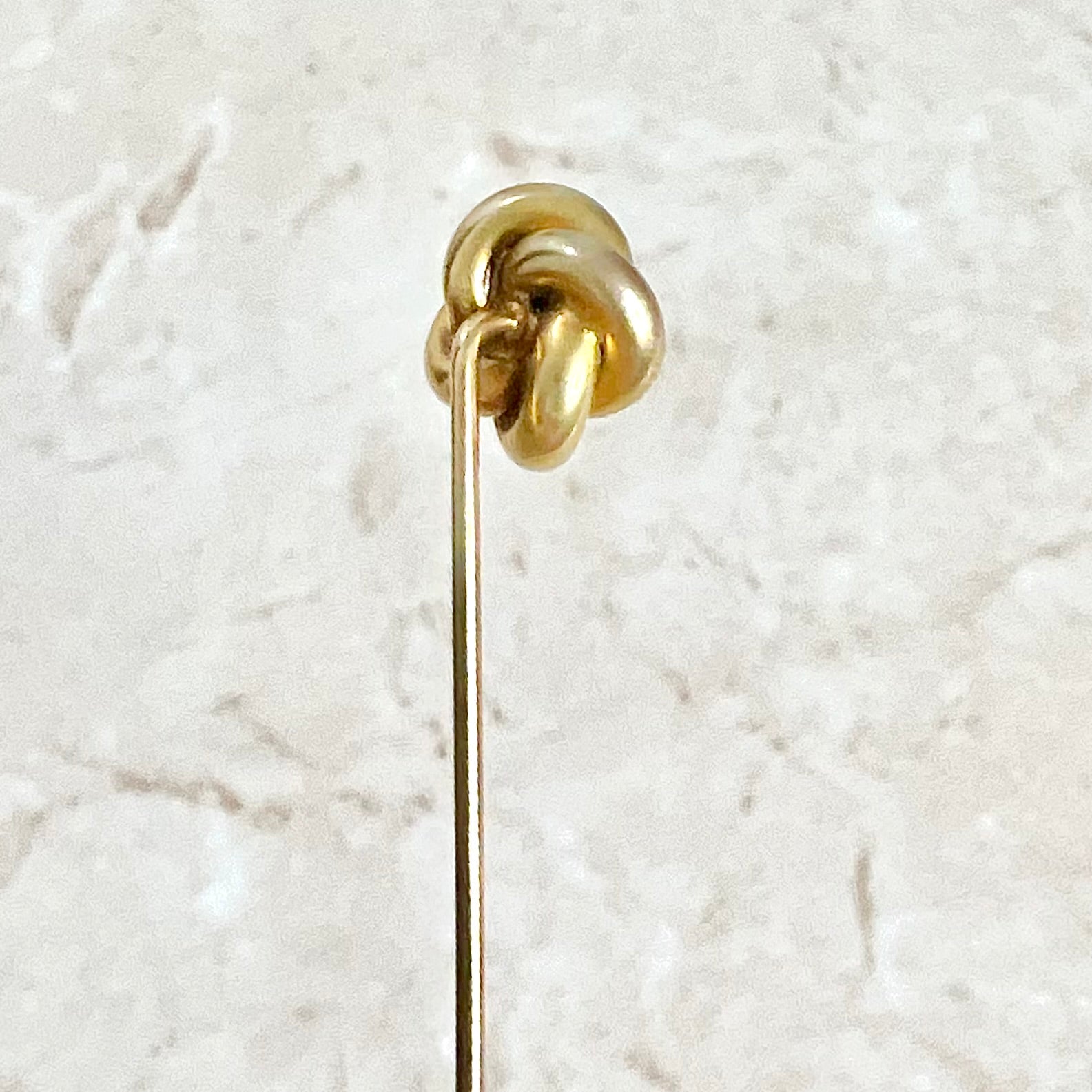 Antique Edwardian 14 Karat Yellow Gold 0.10 Carat Diamond Stick Pin / Lapel Pin - WeilJewelry