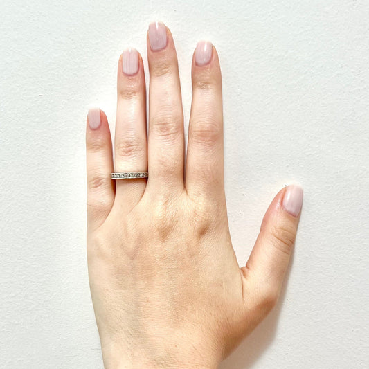 CLEARANCE 40% OFF - 14 Karat White Gold Channel - Set 0.40 Carat Diamond Half Eternity Band Ring - WeilJewelry