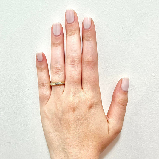 CLEARANCE 40% OFF - 14 Karat Yellow Gold Channel - Set 0.30 Carat Diamond Band Ring - WeilJewelry