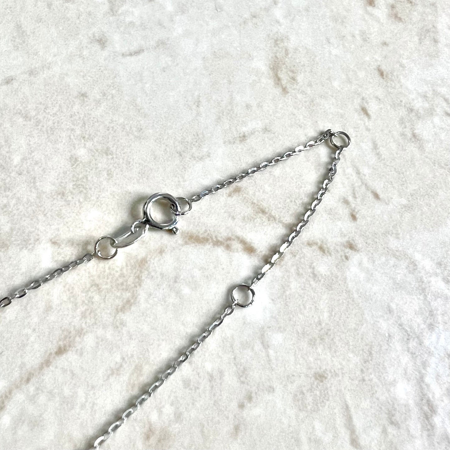 Adjustable 14K White Gold 0.25 CTTW Multi Drop Diamond Station Necklace - WeilJewelry