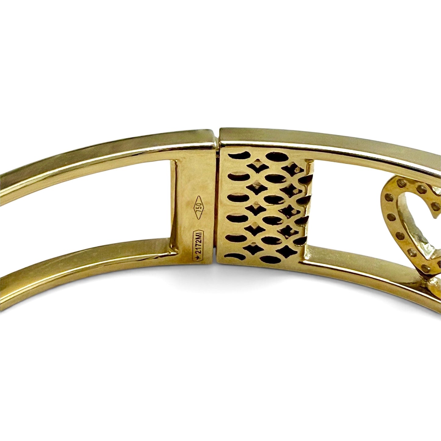 One-Of-A-Kind ZYDO Italy “Amore Prezioso” 18K Yellow Gold LOVE 0.63 CTTW Natural Diamond Bangle Bracelet - WeilJewelry