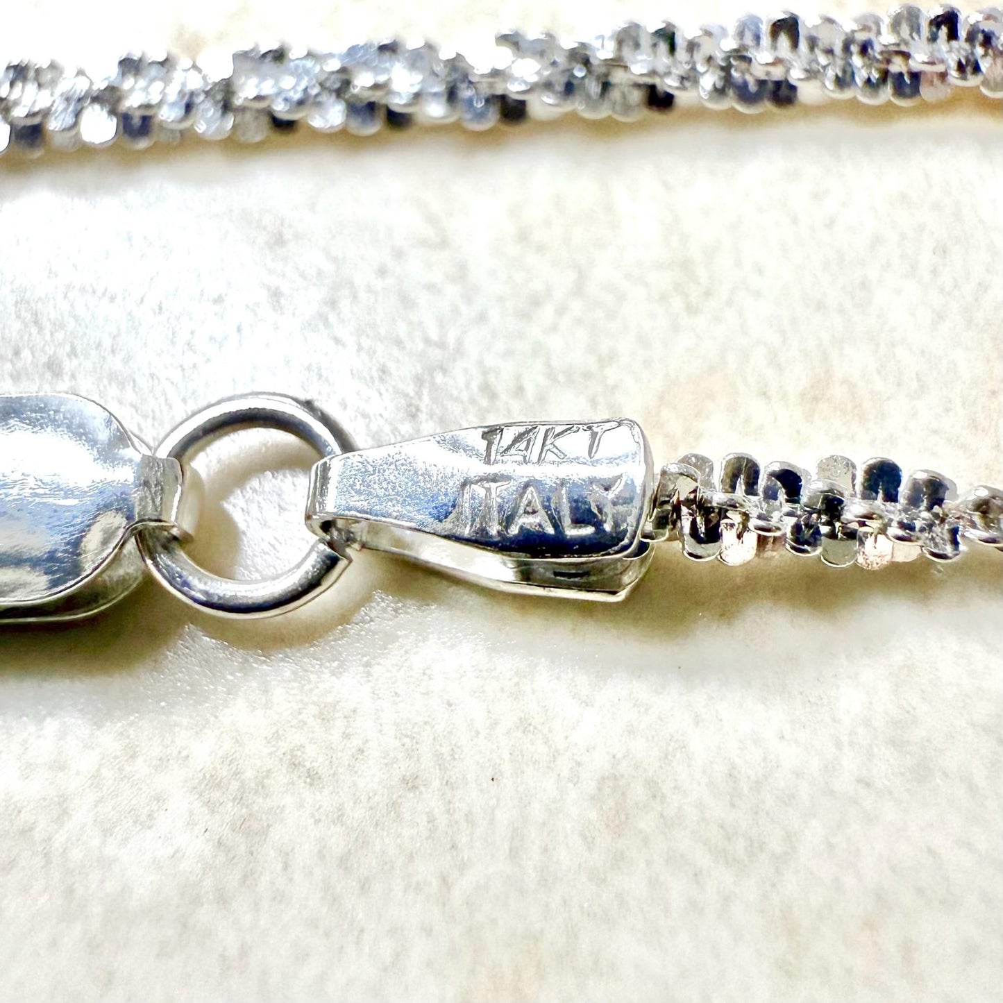 Italian 14 Karat White Gold 18.5 - Inch Sparkle Chain Necklace - WeilJewelry