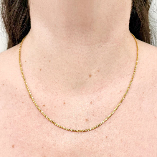 Italian 14 Karat Yellow Gold 18.25 - Inch Sparkle Chain Necklace - WeilJewelry