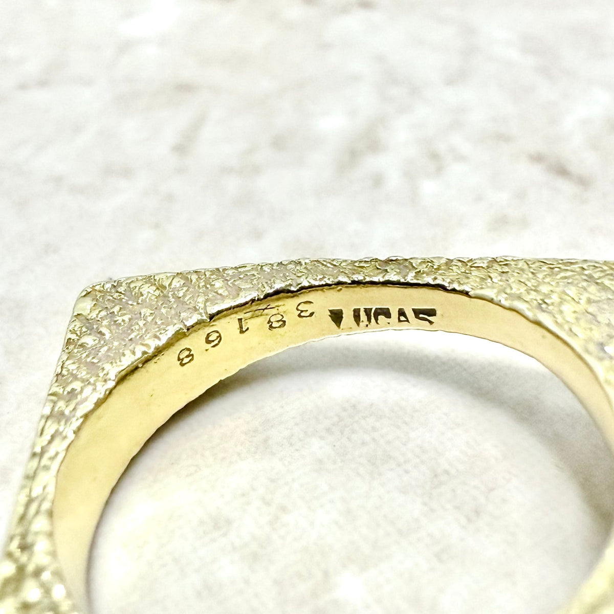 One Of One Vintage Roger Lucas For Cartier Brutalist 18K Gold Diamond Ring - WeilJewelry