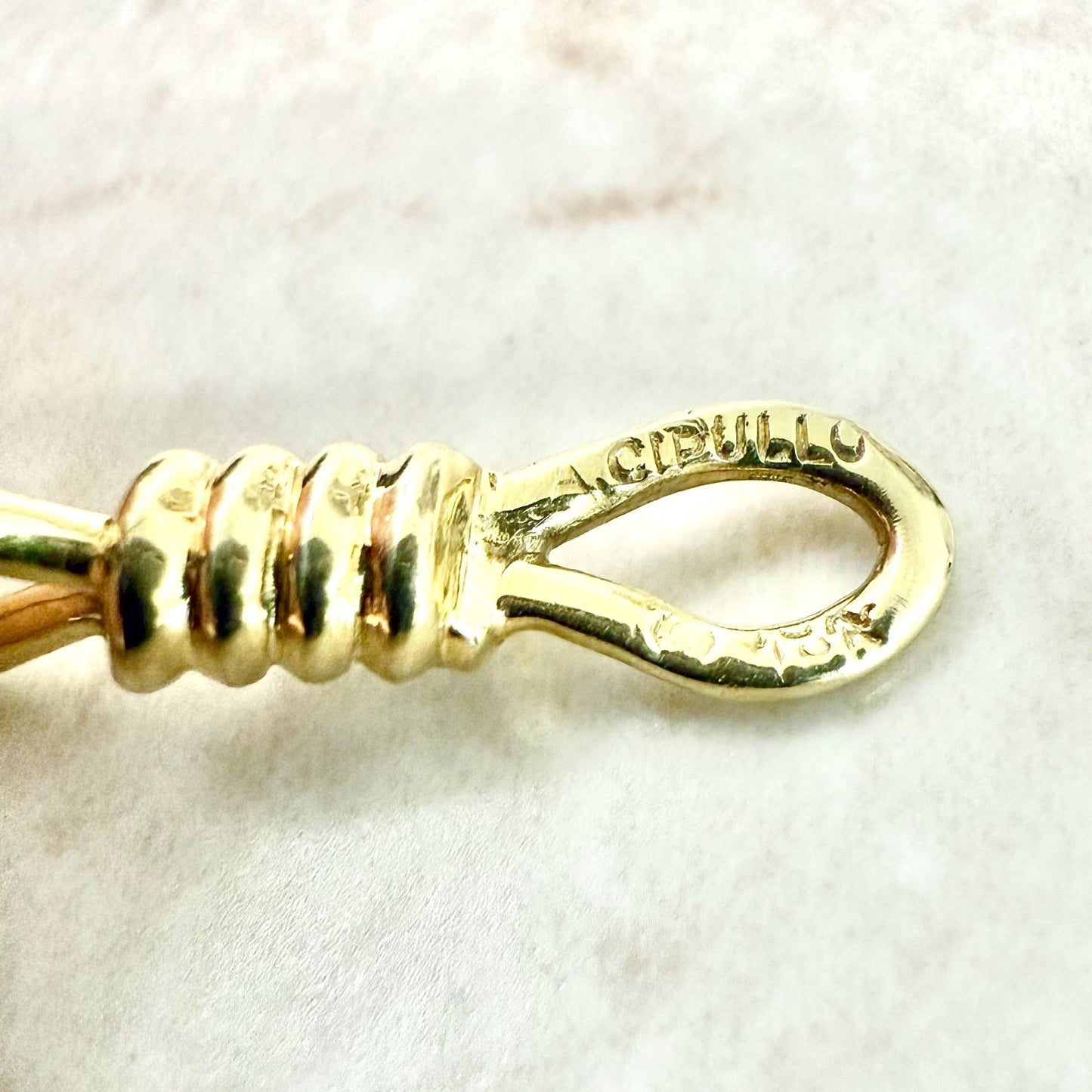 Rare Vintage Aldo Cipullo 18 Karat Yellow Gold Noose Charm Pendant Circa 1970 - WeilJewelry