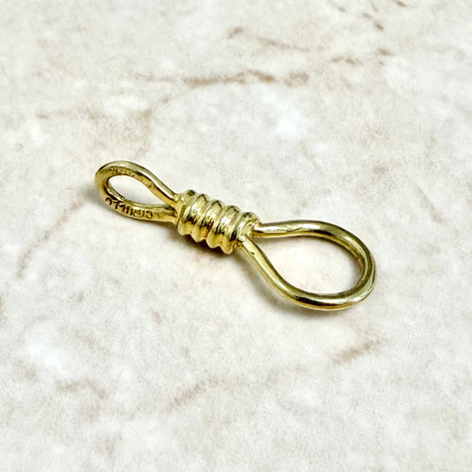 Rare Vintage Aldo Cipullo 18 Karat Yellow Gold Noose Charm Pendant Circa 1970 - WeilJewelry