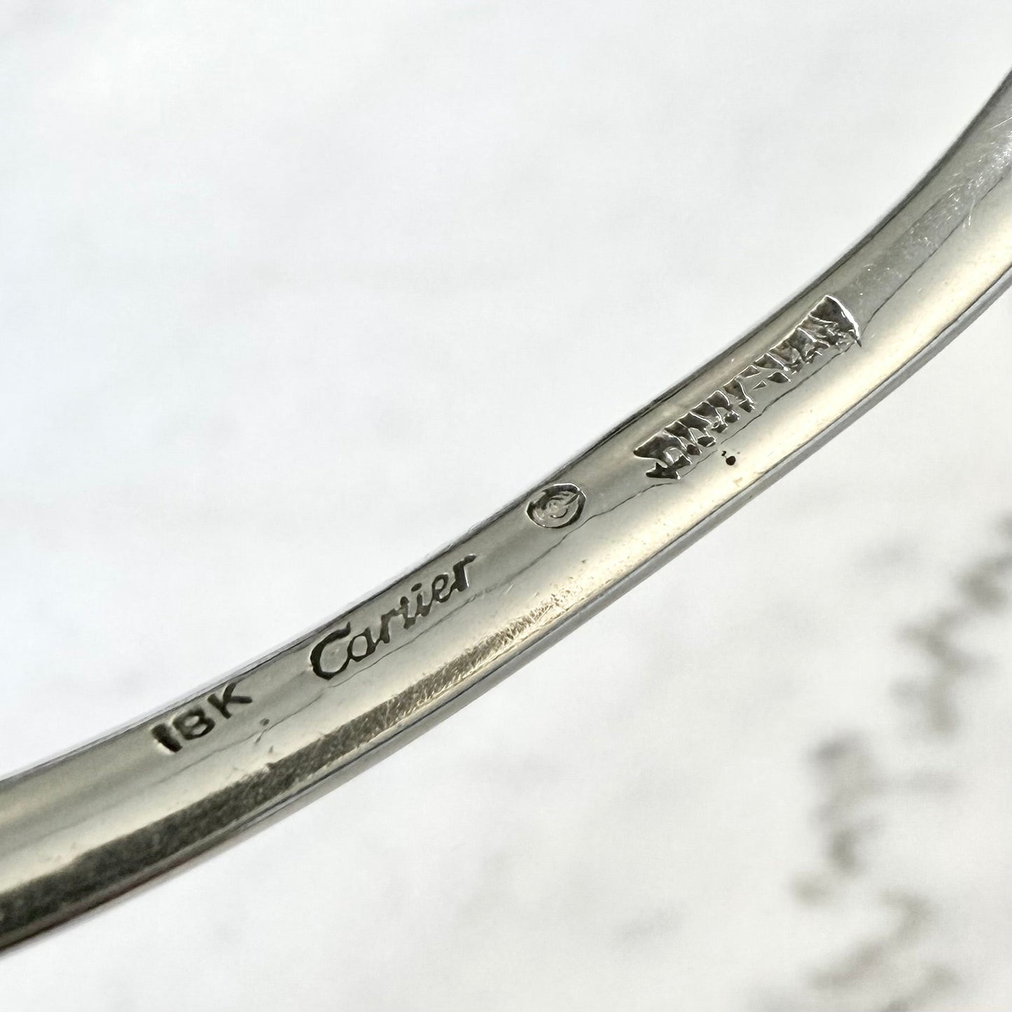 Rare Vintage Cartier Dinh Van 18K White Gold Bangle Bracelet - WeilJewelry