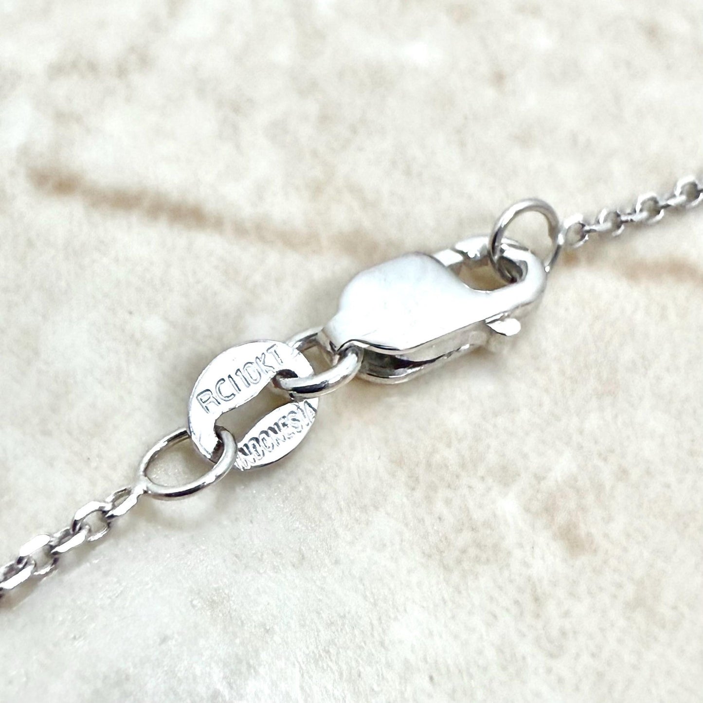 Solid 10K White Gold 18 - Inch Diamond Cut Cable Chain Necklace 1.10 MM - WeilJewelry