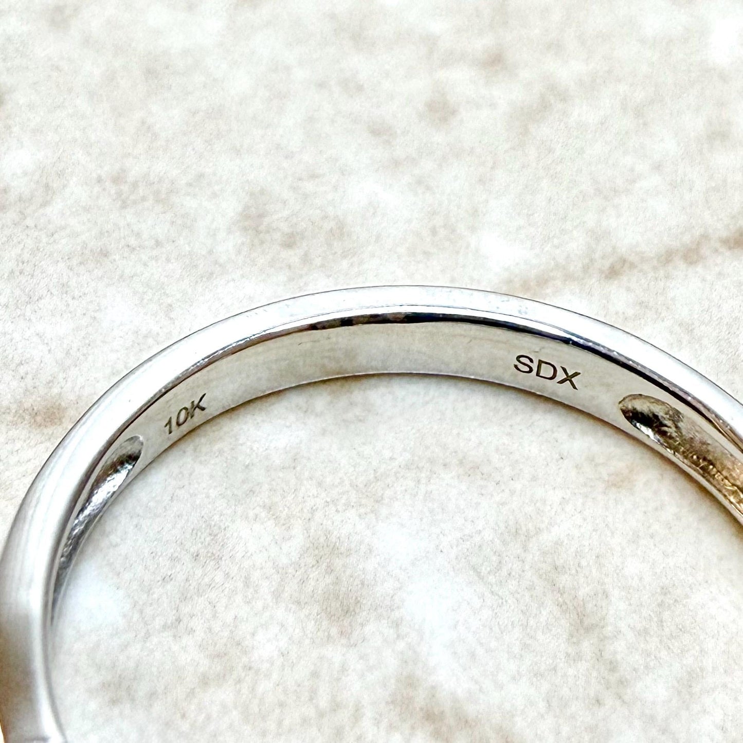 Solid 10K White Gold Natural Diamond & Ruby Band Ring - WeilJewelry