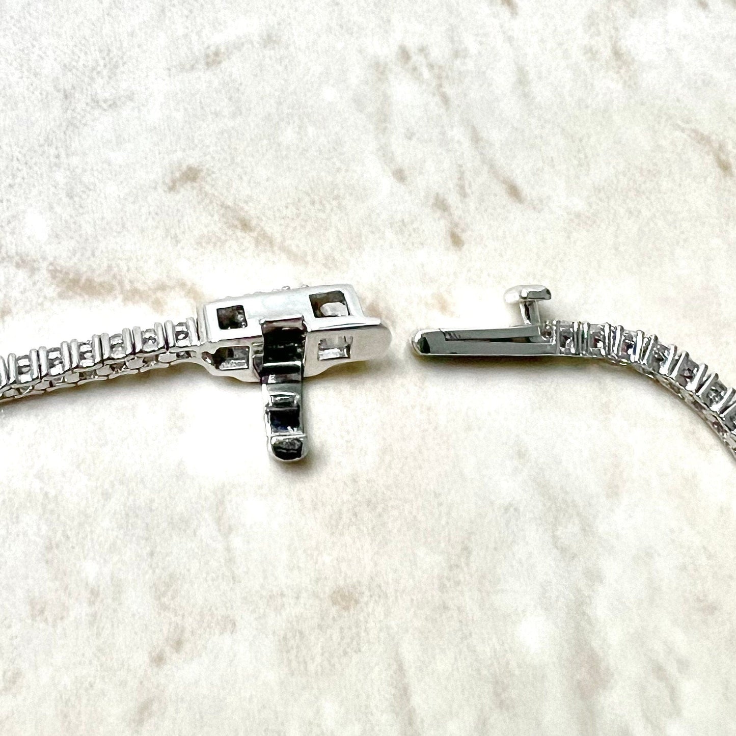 Solid 14 Karat White Gold 1.10 Carat Natural Diamond Tennis Bracelet - WeilJewelry