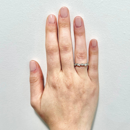 Solid 14 Karat White Gold Stackable Diamond Band Ring - WeilJewelry