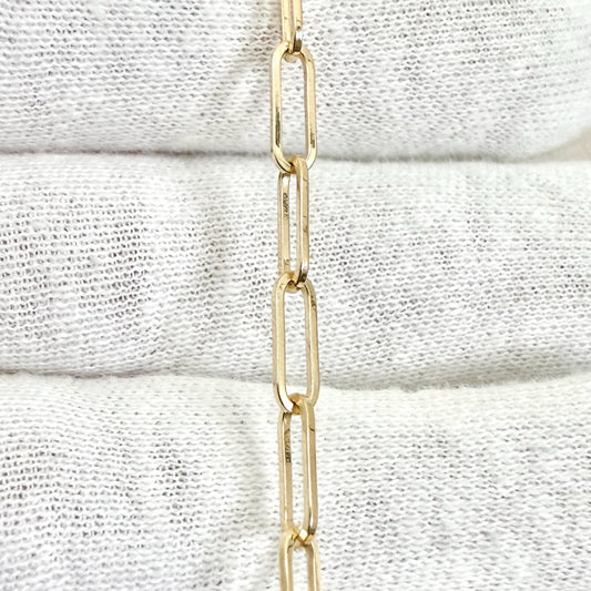 Solid 14K Yellow Gold Paperclip Bracelet 7 Inches 3.2 MM - WeilJewelry