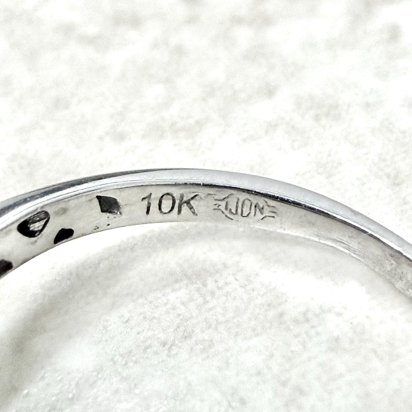 Vintage 10 Karat White Gold Natural Diamond Halo Ring - WeilJewelry