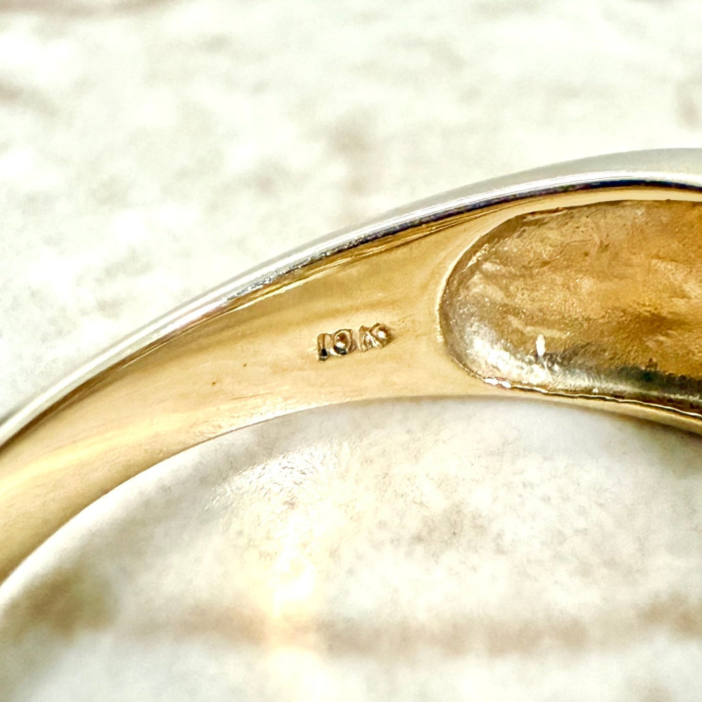 Vintage 10 Karat Yellow Gold 0.90 Carat Diamond Dome Band Ring - WeilJewelry