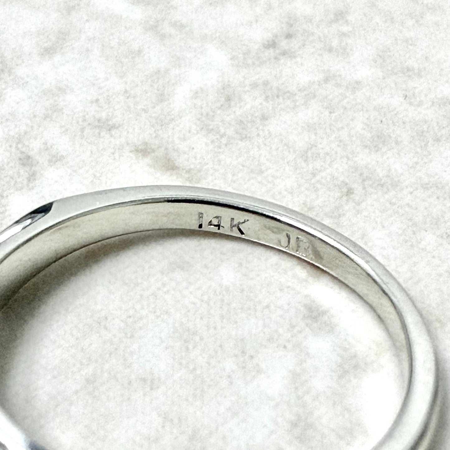 Vintage 14 Karat White Gold 0.12 Carat Natural Diamond Solitaire Ring - WeilJewelry