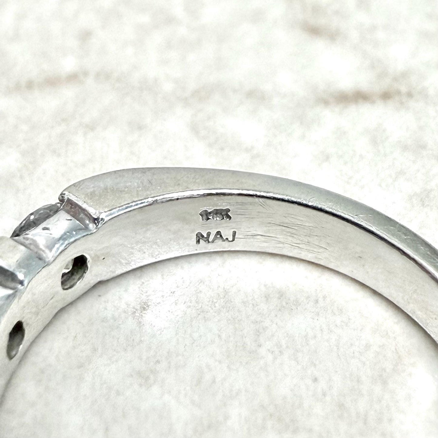 Vintage 14 Karat White Gold 1.03 Carat Diamond Band Ring - WeilJewelry