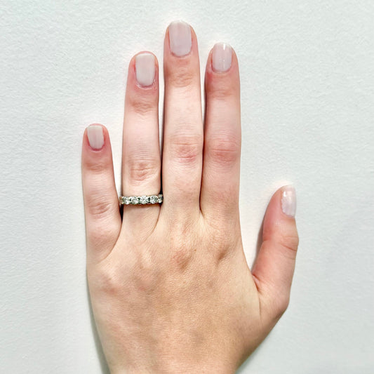 Vintage 14 Karat White Gold 1.03 Carat Diamond Band Ring - WeilJewelry