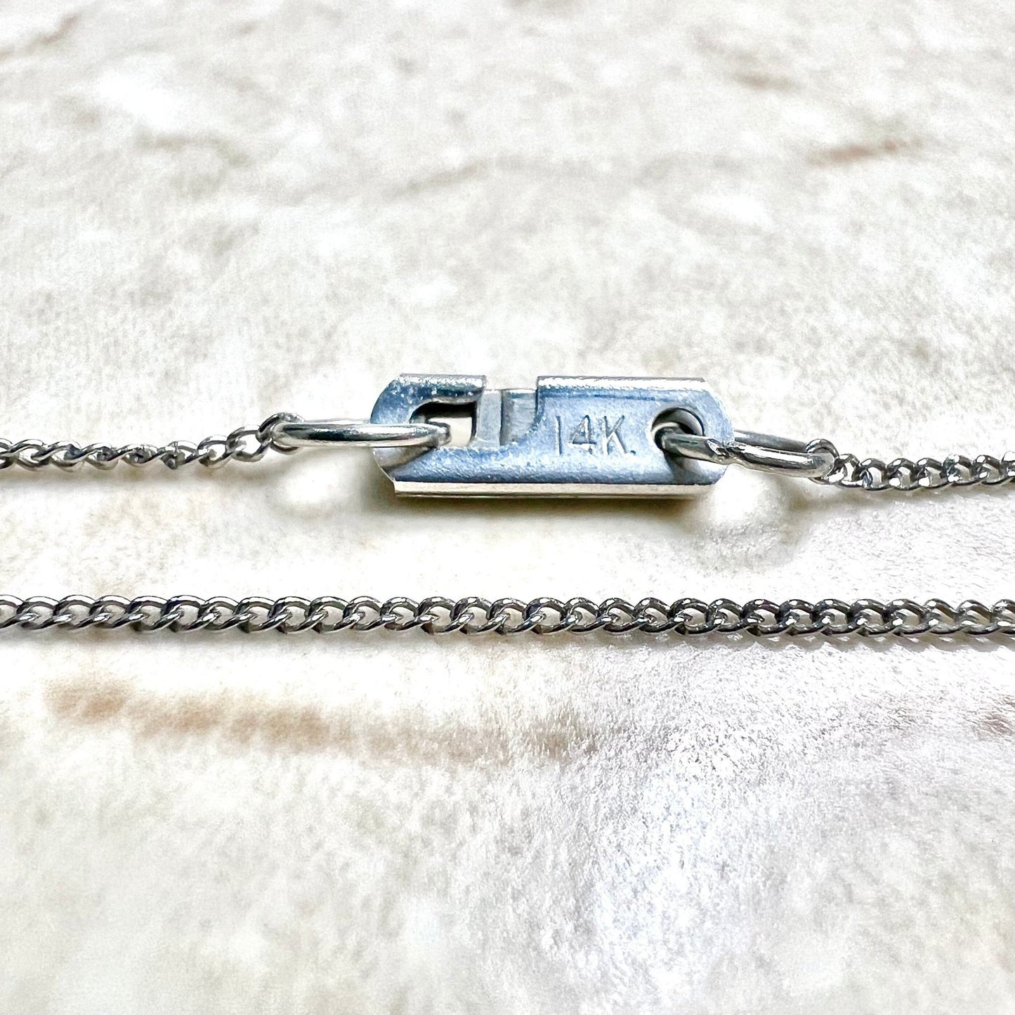 Vintage 14 Karat White Gold Sapphire Flower Pendant Necklace - WeilJewelry