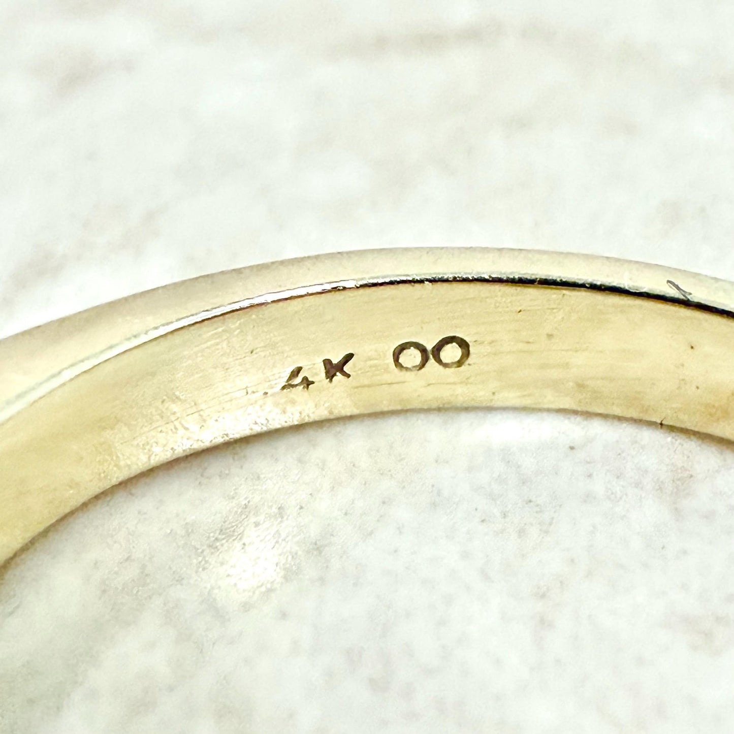 Vintage 14 Karat Yellow Gold Bar - Set 0.60 Carat Diamond 5 - Stone Band Ring - WeilJewelry