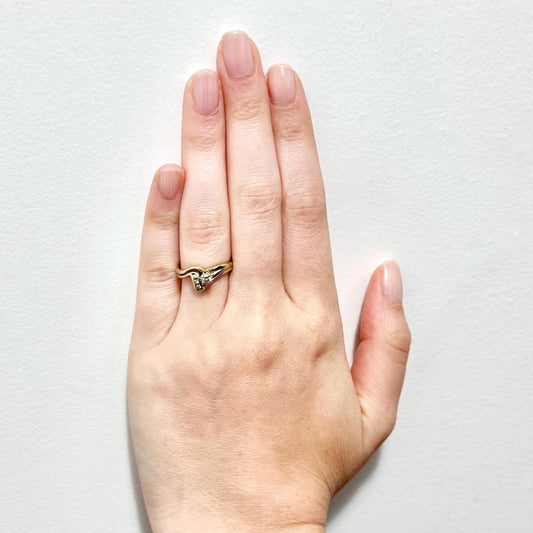 Vintage 14 Karat Yellow Gold Diamond Engagement Ring Set - WeilJewelry