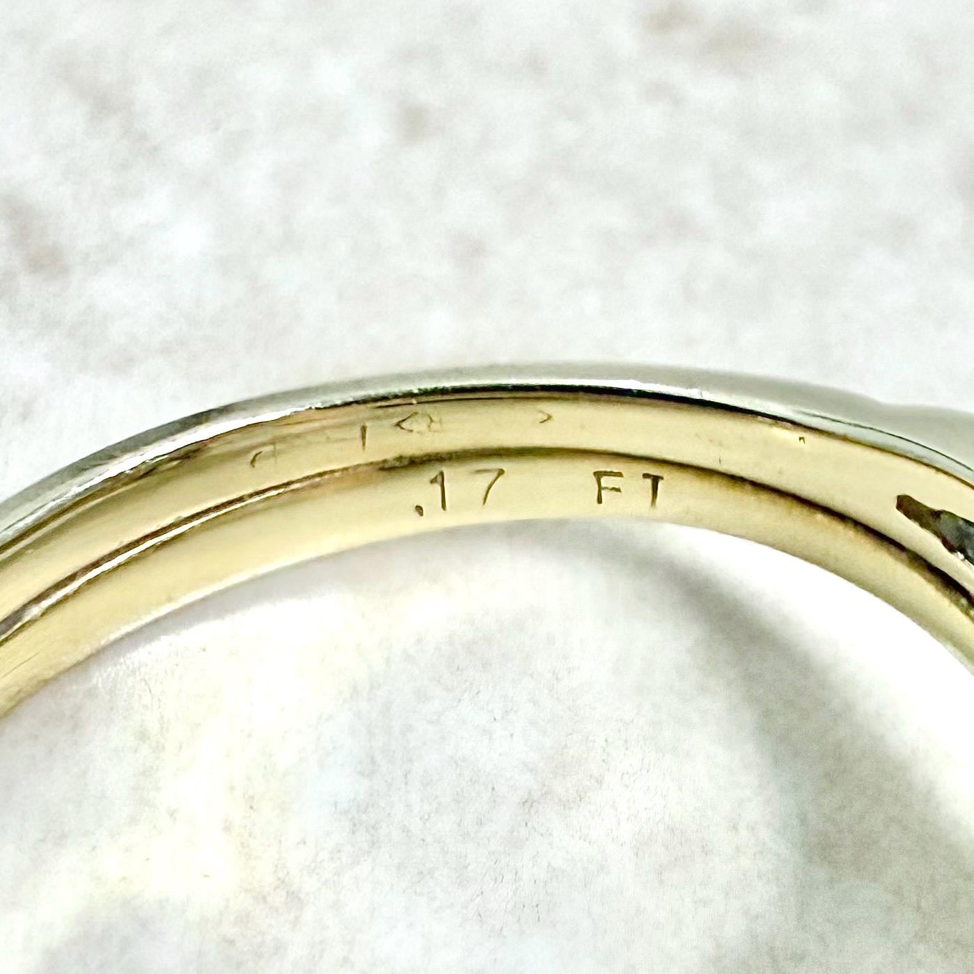 Vintage 14 Karat Yellow Gold Diamond Engagement Ring Set - WeilJewelry