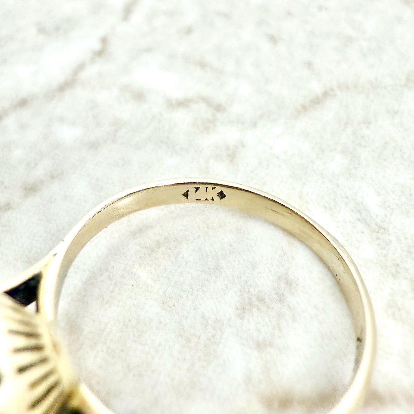 Vintage 14K Yellow Gold 2.88 Carats Natural Jadeite Ring - WeilJewelry