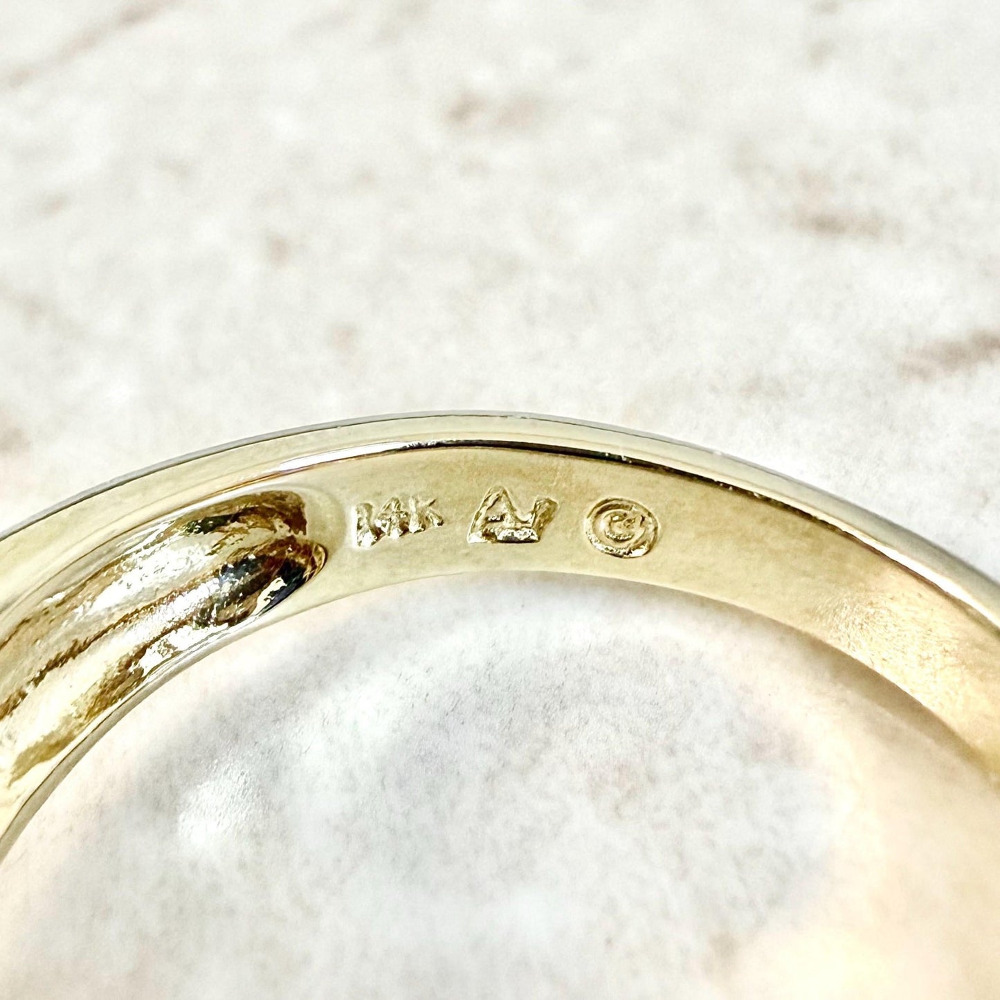 Vintage 14K Yellow Gold Channel Set Natural Diamond & Ruby Band Ring - WeilJewelry