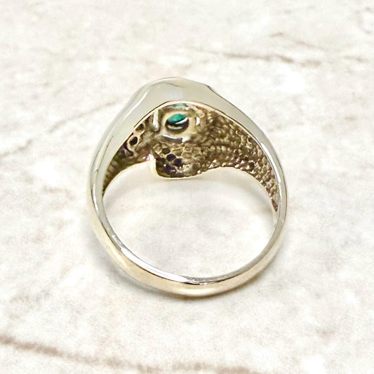 Vintage 14K Yellow Gold Natural Emerald & Diamond Ring - WeilJewelry