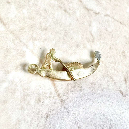 Vintage 18 Karat Gold Venice Gondola Charm Pendant - WeilJewelry