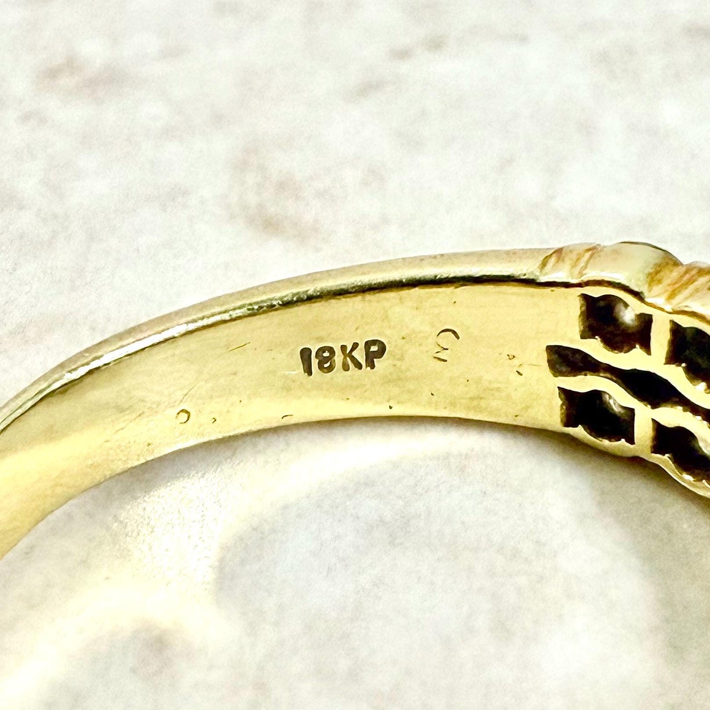 Vintage 18 Karat Yellow Gold Double Row 1.30 Carat Diamond Band Ring - WeilJewelry