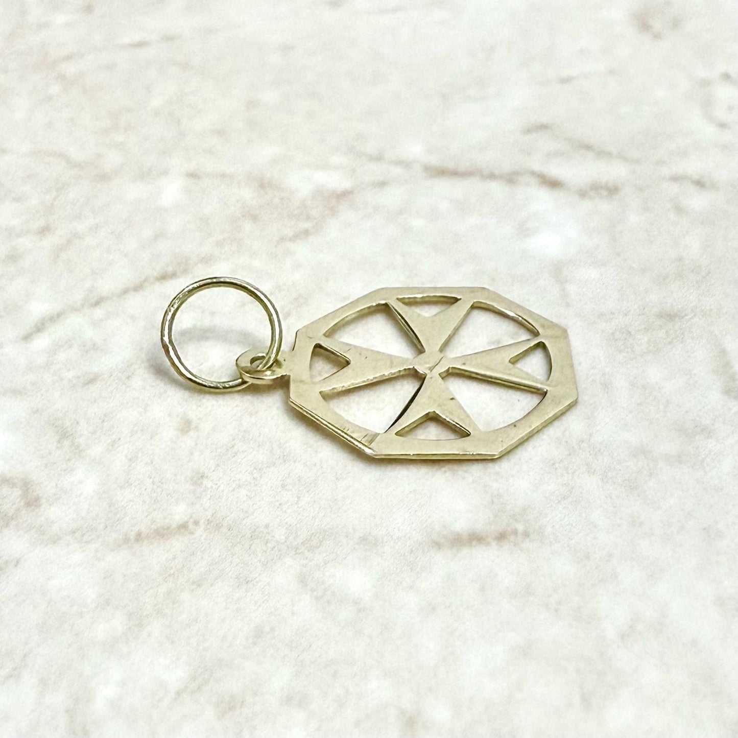Vintage 18 Karat Yellow Gold Maltese Cross Charm Pendant - WeilJewelry