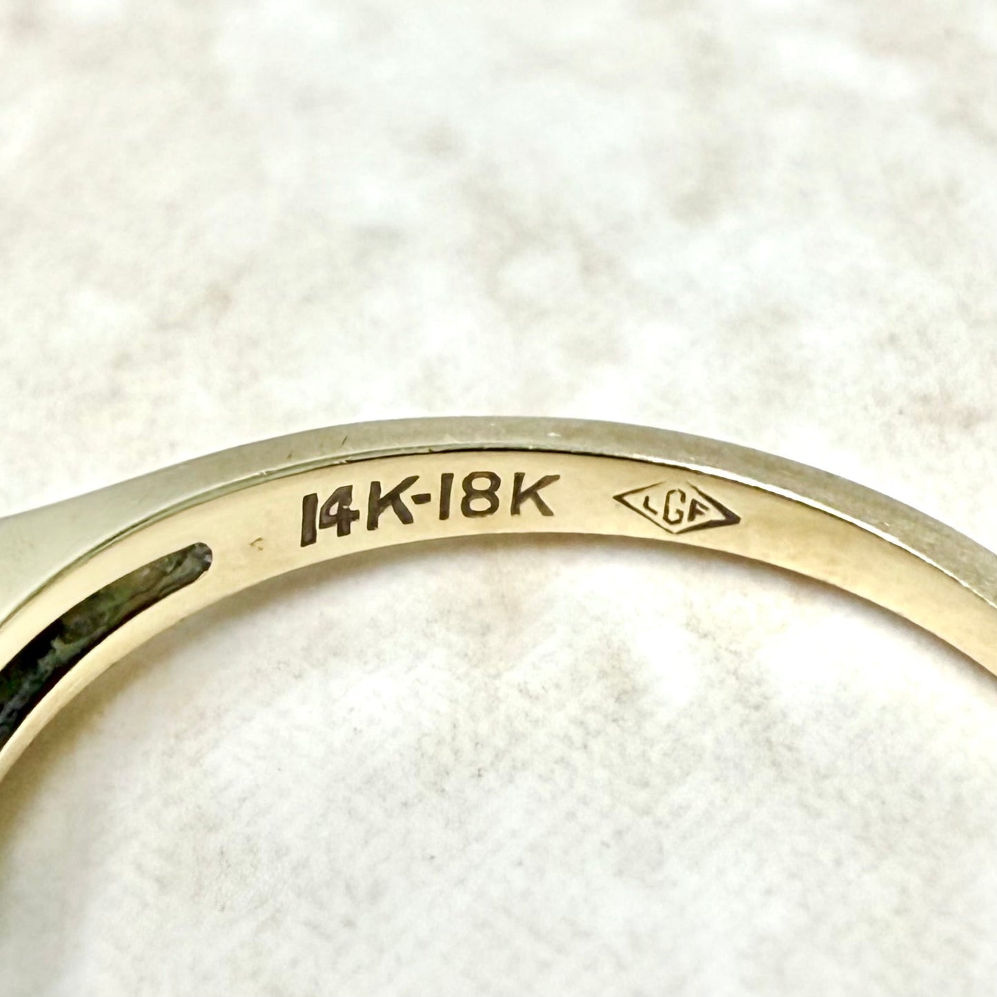 Vintage 1940’s 14 & 18 Karat Gold 0.15 Carat Diamond Engagement Ring - WeilJewelry