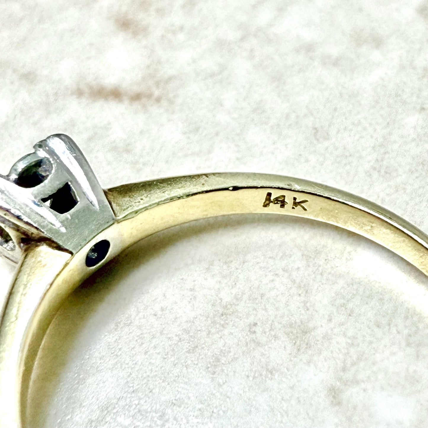 Vintage 1940’s 14 Karat Gold Natural Diamond Solitaire Engagement Ring - WeilJewelry