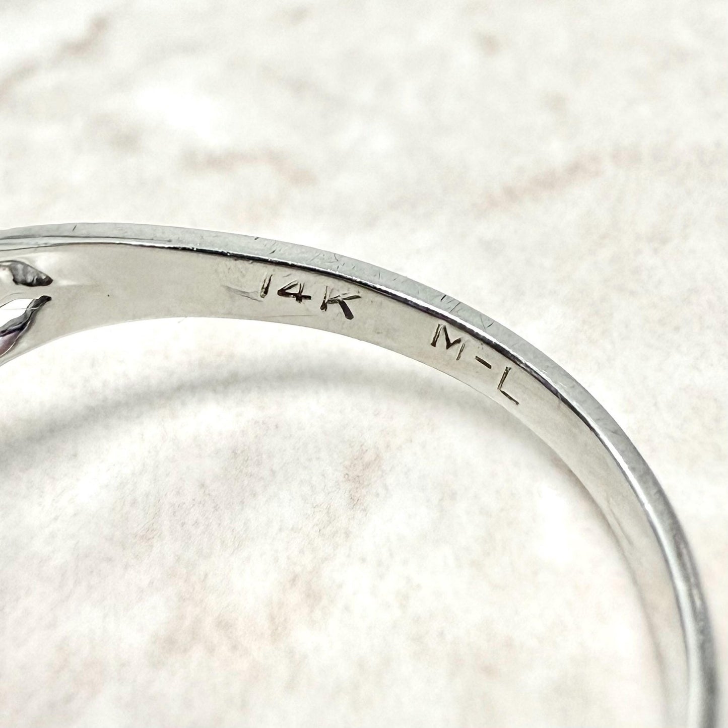 Vintage Art Deco Filigree 14K White Gold Amethyst Solitaire Ring - WeilJewelry