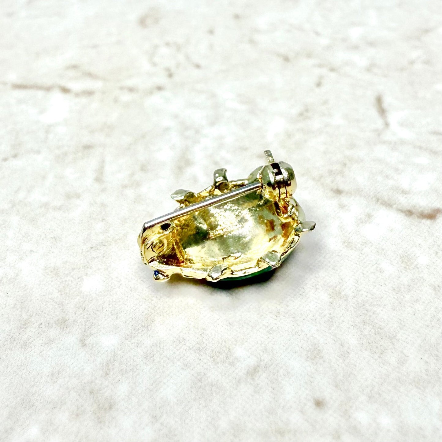 Vintage Italian 18K Yellow Gold & Enamel Ladybug Brooch Pin - WeilJewelry